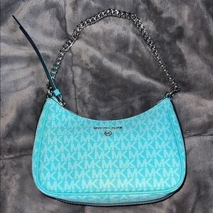 Michael Kors Jet Set Charm Small Logo Shoulder Bag (Ocean)